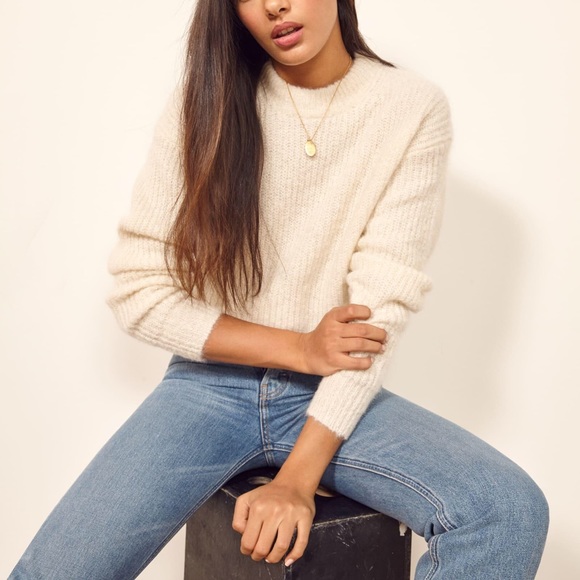 Reformation Sweaters - Reformation Finn alpaca wool cream white sweater